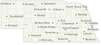 Map of Nebraska