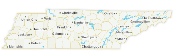 Map of Tennessee